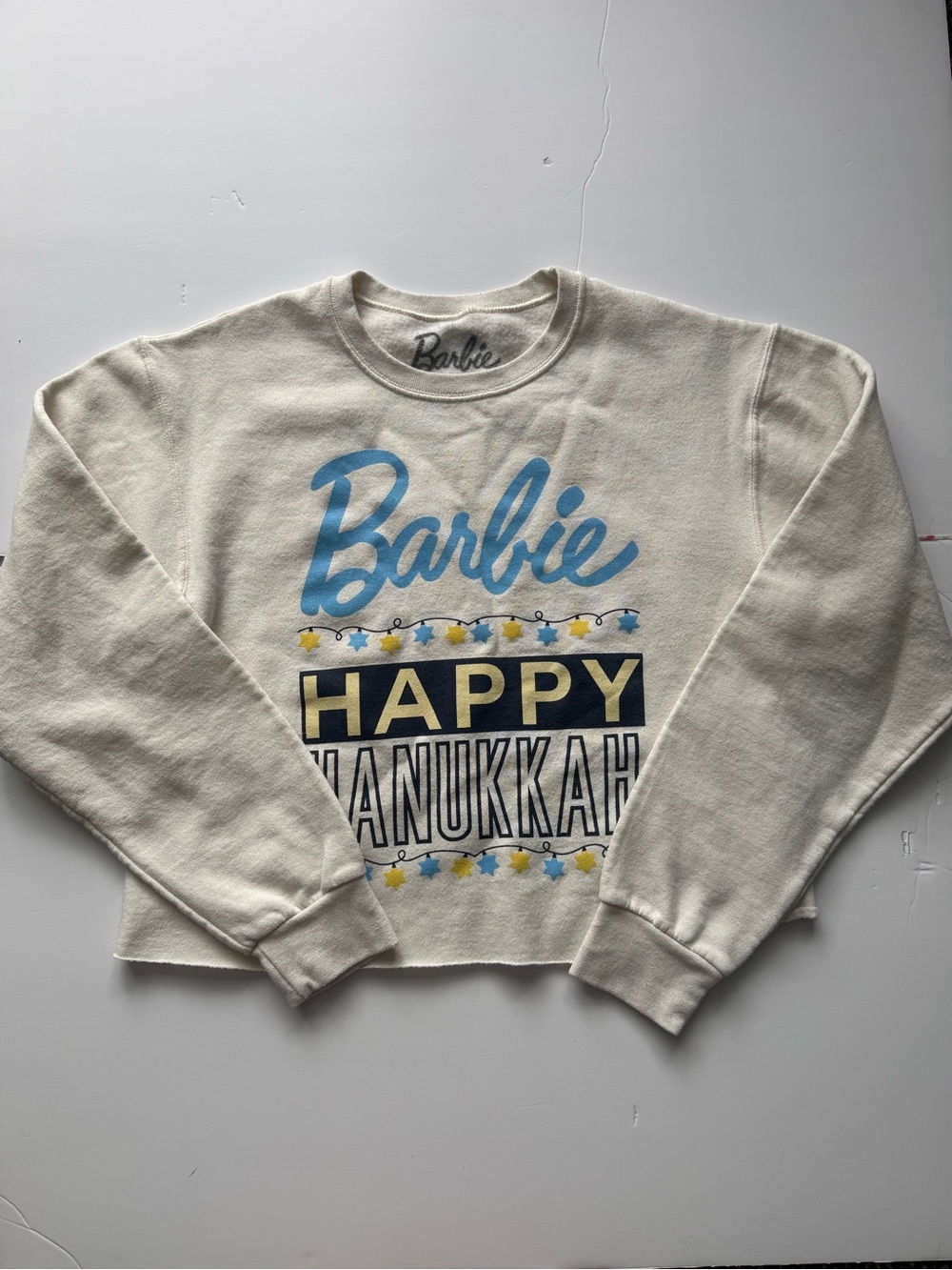 Barbie Point Zero Cream Colored Crew Neck Sweatshirt